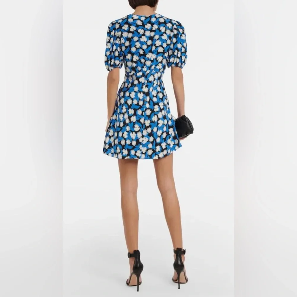 🆕🔖 Staud ✨ Mini Milla Dress ✨White Acid Floral Print ✨ Size 14 ✨ NWT!! - Picture 4 of 14